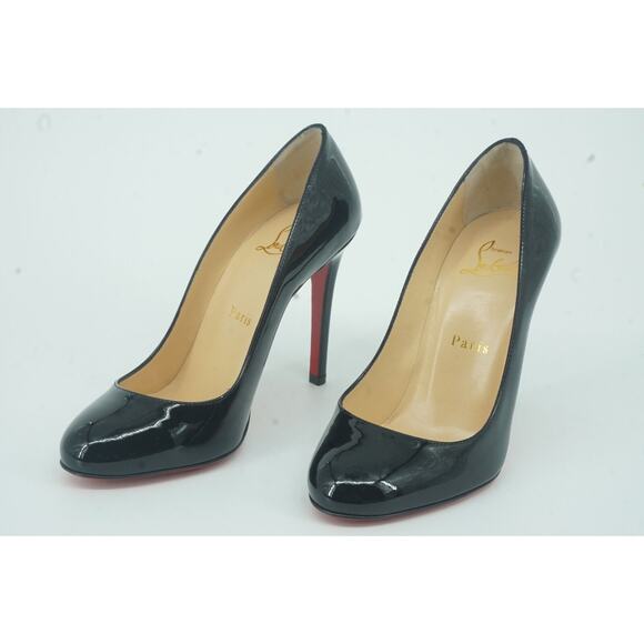 Christian Louboutin Fifille Black Patent Leather Pumps SZ 36.5 Round Toe $695 - Picture 5 of 12